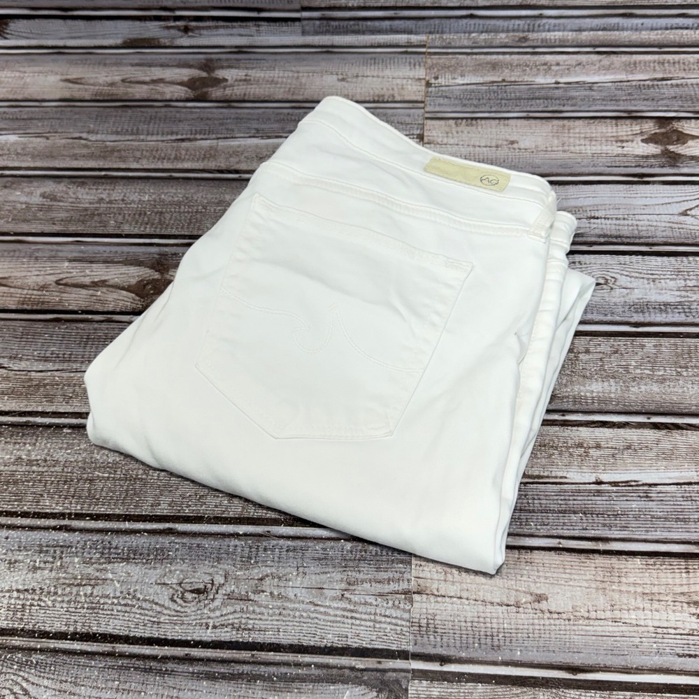 AG Adriano Goldschmied Prima Crop Jeans 29 White Mid Rise Cigarette Stretch